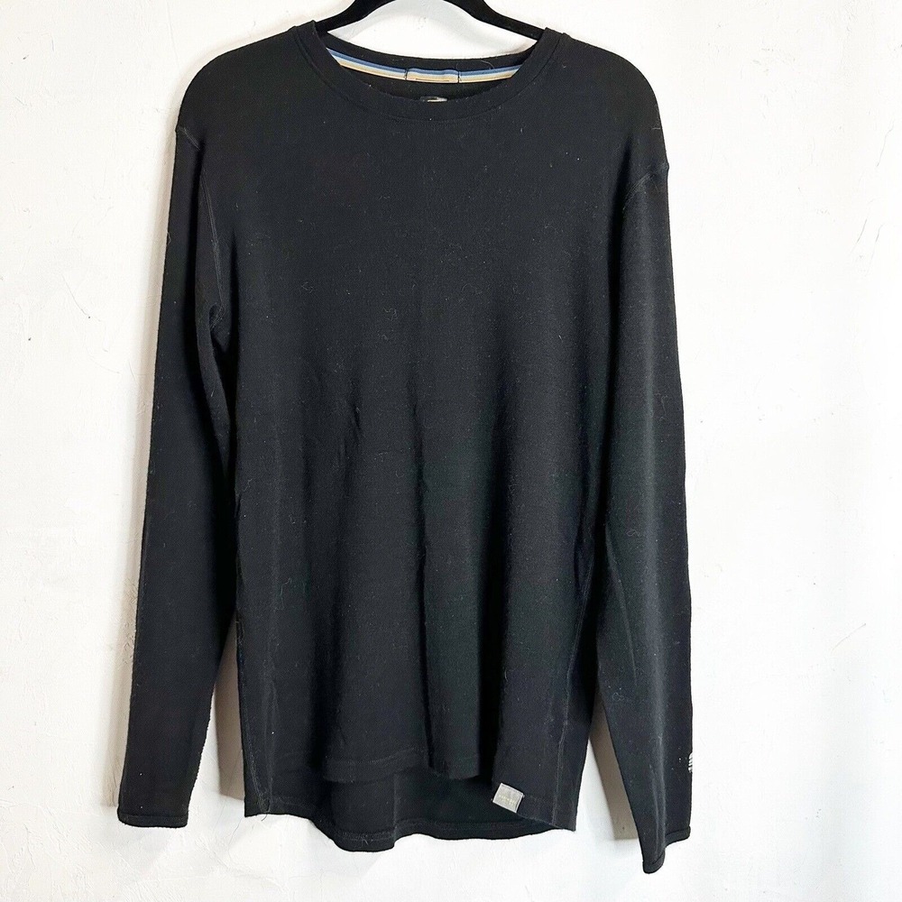 Meriwool Merino Wool 250g Base Layer Long Sleeve Mens XLarge Black Crew Neck